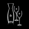 34 Oz. Hemlock Crystalline Carafe w/ 2 Wine Glasses